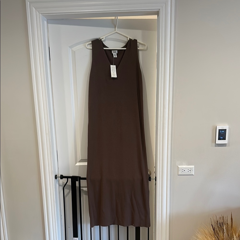 NWT Eileen Fisher Brown wool crepe Sleeveless Dress